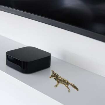 Homoyoyo Mini Fox Figurine Tiny Brass Animal Figure Fengshui Wealth Statue Vintage Animal Sculpture for Home Office Car Dashboard Tea Table Decor