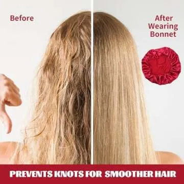 4Pcs Silk Bonnet for Sleeping, Satin Hair Bonnets, Soft Elastic Band Silk Sleep Cap, Hair Wrap for Women(Black Wine Red Purple Gold)