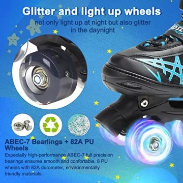 SHDSL Kids Light Up Adjustable Roller Skates Safe Fun