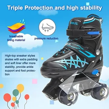 SHDSL Kids Light Up Adjustable Roller Skates Safe Fun