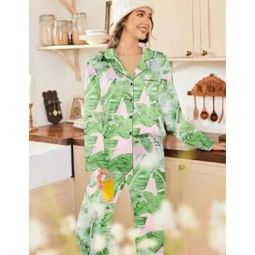 Ekouaer Women's Silky Satin Pajama Set for Comfort