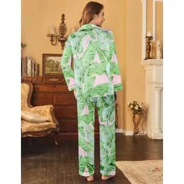Ekouaer Women's Silky Satin Pajama Set for Comfort