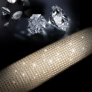 Bling Diamond Beige Leather Steering Wheel Cover