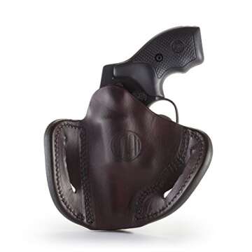 1791 Gunleather J-Frame Revolver Holster - OWB CCW Leather Gun Holster for Belts - Right Handed - Fi...