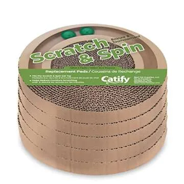 Best Pet Supplies Cat Scratcher Replacement Pads - Durable Cardboard, 5 Count