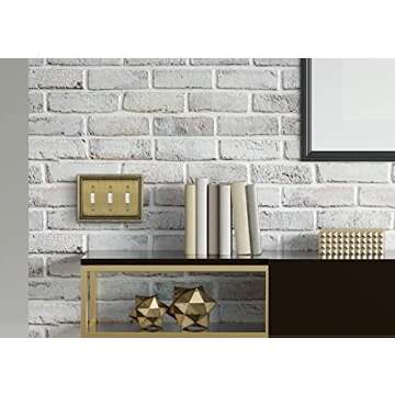 Henne Bery Sunken Pearls Heavy Duty Decorative Wall Plate Switch Plate Outlet Cover (Triple Toggle, Antique Brass)