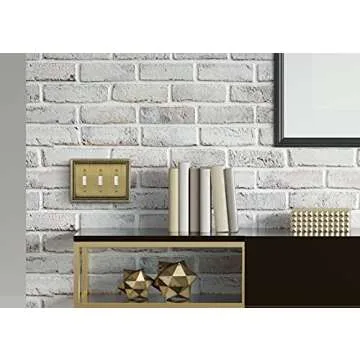 Henne Bery Sunken Pearls Heavy Duty Decorative Wall Plate Switch Plate Outlet Cover (Triple Toggle, Antique Brass)