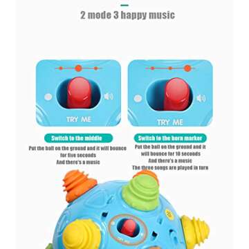 Toddlers Baby Music Shake Dancing Ball Toy, Move and Crawl Toys for Kids,Bouncing Sensory Learning Toys Ideal Gift for Baby Boys and Girls, Endless Fun for Children, Age:18+ Months