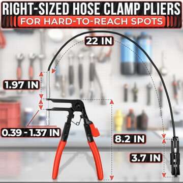 Radiator Hose Clamp Pliers Automotive – Corrosion-Resistant Hose Clamp Tool with Non-Slip Polymer ...
