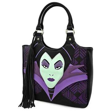 Loungefly x Disney Maleficent Tassel Top-Handle Handbag for Fashion Lovers