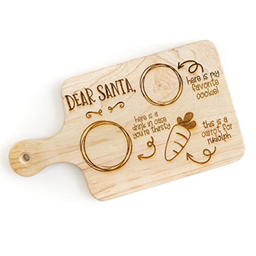 Legacy and Light Engraved Wooden Santa Cookie Plate for Christmas Traditions, Board for Santa Claus ...