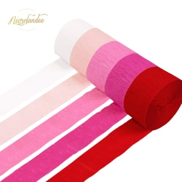 NICROLANDEE Vibrant 5 Rolls Crepe Paper Streamers