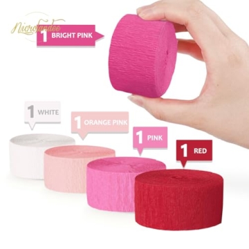 NICROLANDEE Vibrant 5 Rolls Crepe Paper Streamers