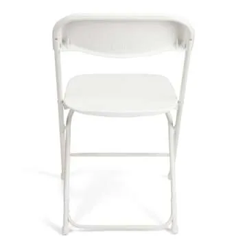 EventStable TitanPRO White Plastic Folding Chair - 10-Pack - Lightweight Foldable Outdoor Chair - Durable Patio Chairs - Chairs Set for Parties Banquet Events - 10 Pack