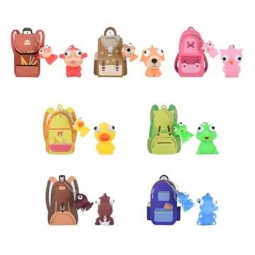 NUJOVI 28 Piece Valentines Day Gifts for Kids with Squeezable Pop-Eye Animal Keychain Ideal for Valentines Day Cards for Kids School, Kids Valentines Day Cards, Valentines Day Gifts for Kids Classroom