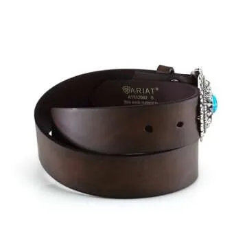 ARIAT Women's Basic Strap Turquoise Belt, Brown, Medium