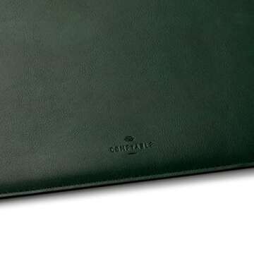 Comfyable Slim Laptop Sleeve 16 Inch Compatible for MacBook Pro 16-Inch M4 M3 M2 Pro/Max 2024, Faux Leather Protective 16-in Mac Cover Case, Green