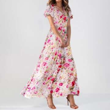 Easter Dress for Women,Swing,Women Dresses, Slim Fit Chiffon Dress Spring Summer Casual Maxi Dresses...