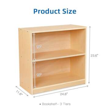 OOOK Montessori Shelf and Toy Storage, Compact Toddler Bookshelf for Small Space, Wooden Storage Cabinet Shelves and Kids Bookcase for Classroom, Kindergarten, Kids Room, Playroom.