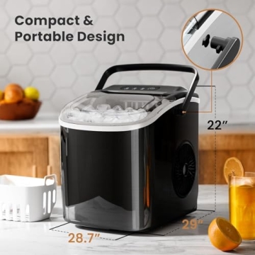 Crzoe Portable Countertop Ice Maker Machine - 27lbs Daily