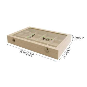 Premium Quality Large Beige Velvet Jewelry Display Box Tray with See Through Lid Multi Function Stackable Practical Storage