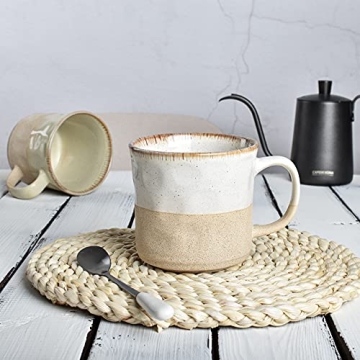 Bosmarlin Large 18 Oz Ceramic Coffee Mug for Home & Office