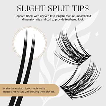 LASHVIEW Lash Clusters - 10-16mm DIY Eyelash Extensions for Flawless Self-application