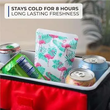 Thrive Reusable Ice Gel Packs for Lunch Boxes - Set of 4 Soft, Flexible Freezer Packs for Cooler, Camping, Beach Bags, Picnics & Injuries