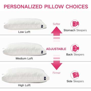 Mosluna Memory Foam Pillows Queen Size Set of 2，Adjustable Gusseted Bed Pillow for Sleeping，2 Pack Soft Pillows for Side, Back or Stomach Sleepers (20 x 30 in, White)