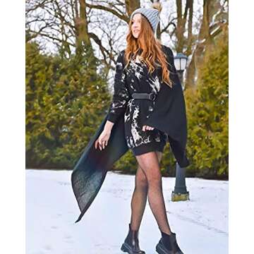 Auxo Women Hoodies Dress Tie-Dye Long Sleeve Oversized Tunic Sweatshirt Pullover02-Black 3XL