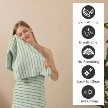 Mistyrose Bath Towels,4 Pack Light Green 35"x70" Large Bath Towels Microfiber Absorbent XL Bath Sheets Super Soft Towels for Bathroom Quick Dry Oversized Shower Towels for Family Hotel Spa Gym