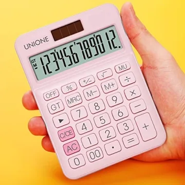 UNIONE Pink Retro Calculator Dual Power Bright LCD