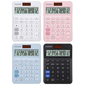 UNIONE Pink Retro Calculator Dual Power Bright LCD