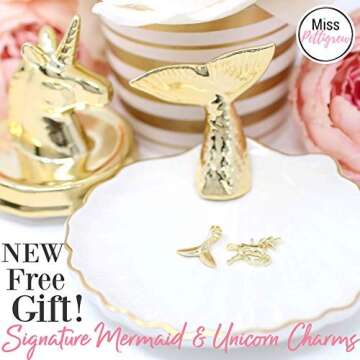 Miss Pettigrew Luxury 2-in-1 Jade Roller “The Mermaid” and Rose Quartz Roller “The Unicorn” Set - Anti-Aging Facial Rollers and Beauty Tools For Face and Neck - 100% Natural Jade Stone and Rose Quartz