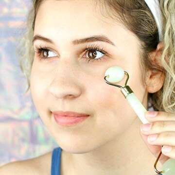 Miss Pettigrew Luxury 2-in-1 Jade Roller “The Mermaid” and Rose Quartz Roller “The Unicorn” Set - Anti-Aging Facial Rollers and Beauty Tools For Face and Neck - 100% Natural Jade Stone and Rose Quartz