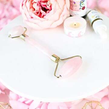 Miss Pettigrew Luxury 2-in-1 Jade Roller “The Mermaid” and Rose Quartz Roller “The Unicorn” Set - Anti-Aging Facial Rollers and Beauty Tools For Face and Neck - 100% Natural Jade Stone and Rose Quartz