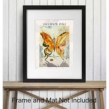 Salvador Dali Wall Art Print - Surreal Butterfly Decor