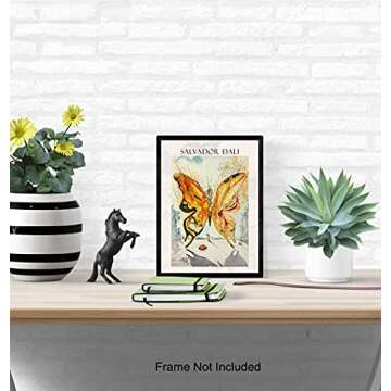 Salvador Dali Wall Art Print - Surreal Butterfly Decor