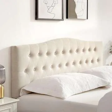 Huatean Tufted Upholstered Queen Headboard - Adjustable & Stylish
