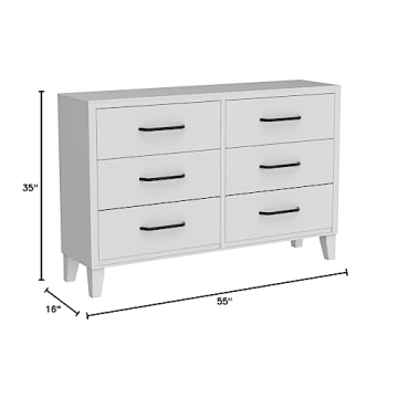 Edenbrook Six Drawer Dresser - Modern Easy Assembly