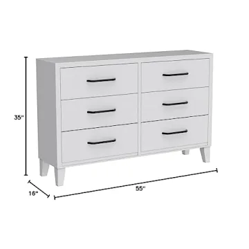 Edenbrook Six Drawer Dresser - Modern Easy Assembly