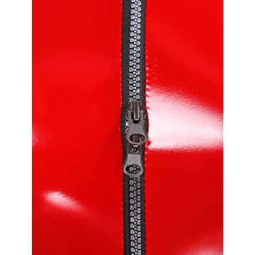 Shiny PVC Leather Mock Neck Bodysuit for Nightlife