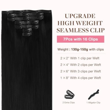 GOO GOO Clip-in Hair Extensions Real Human Hair