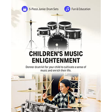 Donner 5-Piece Kid Drum Set for Young Musicians