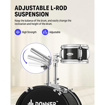 Donner 5-Piece Kid Drum Set for Young Musicians