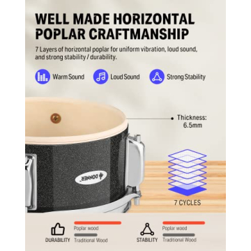 Donner 5-Piece Kid Drum Set for Young Musicians