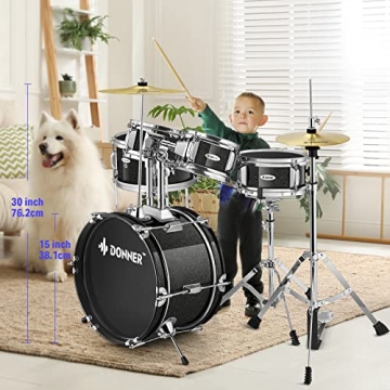 Donner 5-Piece Kid Drum Set for Young Musicians