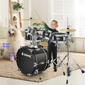 Donner 5-Piece Kid Drum Set for Young Musicians