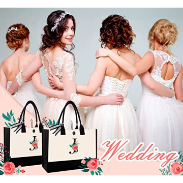 Personalized Initial Canvas Tote Bag for Women