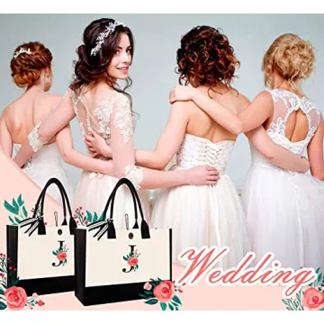 Personalized Initial Canvas Tote Bag for Women